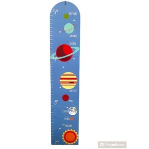 Outer Space / Solar System‎ Growth Chart for Kids. Wood Hanging Wall Room Decor